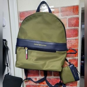 Tommy Hilfiger navy blue & olive green nwt backpack.